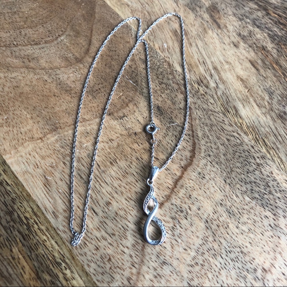 Sterling Silver (925) Necklace with Diamonds
